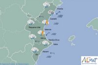Alerta naranja y amarilla por lluvias en Valencia y Castellón