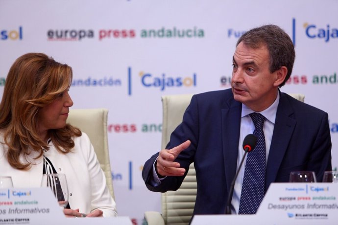 Susana Díaz y Rodríguez Zapatero, en los Desayunos de Europa Press Andalucía