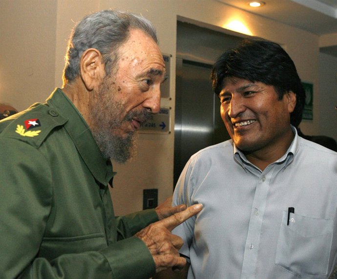 Fidel Castro y Evo Morales