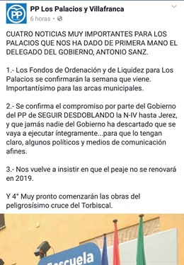 Pantallazo del perfil del PP.