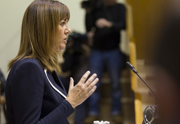 Mendia durante el pleno de investidura