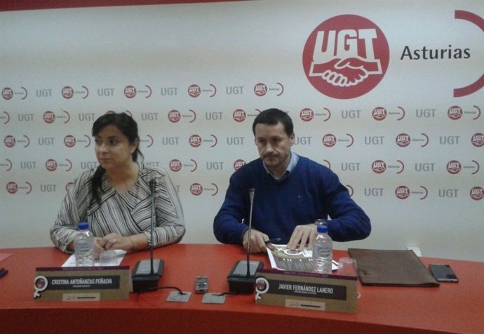 Cristina Antoñanzas y Javier Fernández Lanero de UGT.