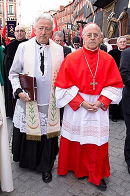 Antonio Pelayo, junto al cardenal arzobispo de Valladolid, Ricardo Blázquez. 