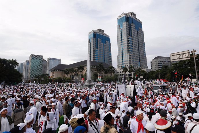 Protesta contra el gobernador de Yakarta, 'Ahok'