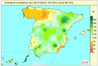 Las lluvias acumuladas desde octubre superan un 6% el valor normal en España