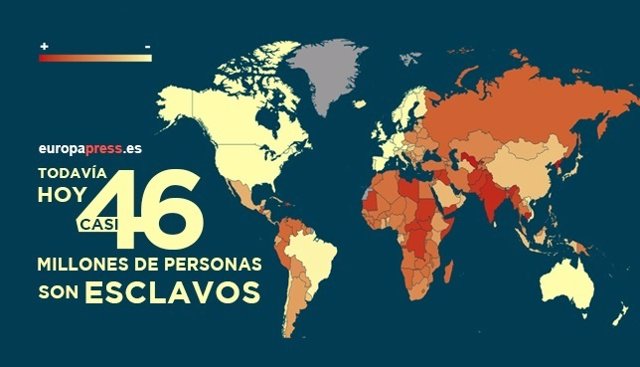 Mapa de la esclavitud en el mundo