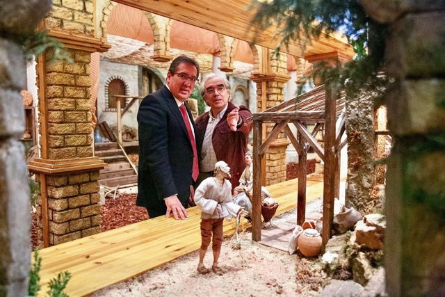 Antonio Pulido en el Belén de la Fundación Cajasol