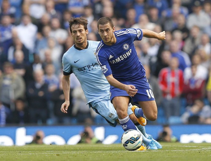 Eden Hazard y David Silva