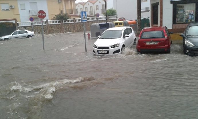 LLuvias de este jueves en Aljaraque (Huelva).