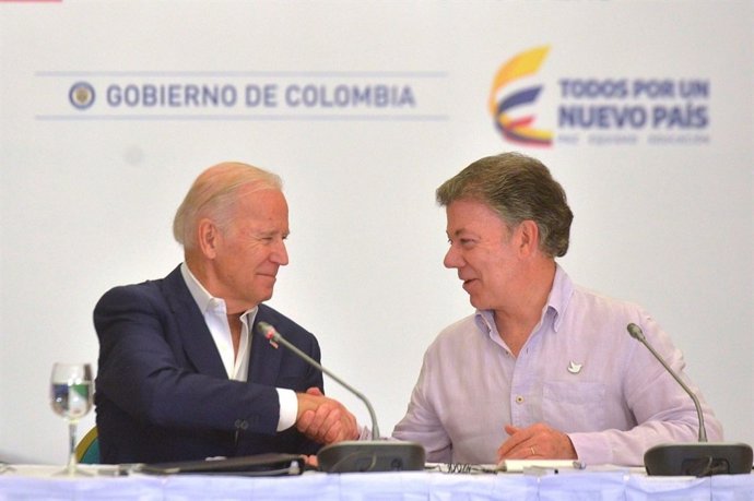 Joe Biden y Juan Manuel Santos