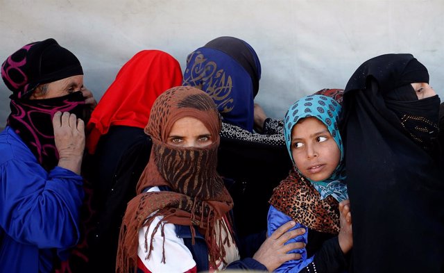 Mujeres desplazadas en Mosul 