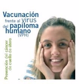 Cartel divulgaro de la campaña de vacunación frente al papiloma