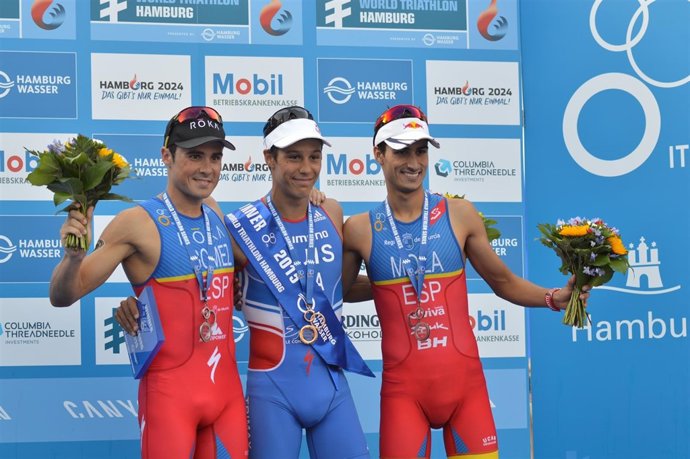 Gómez Noya y Mario Mola en el triatlón de Hamburgo