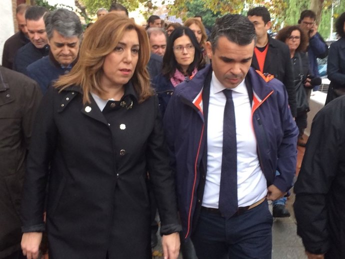 SUSANA dÍAZ Y EL alcalde de Marbella (Málaga inundaciones