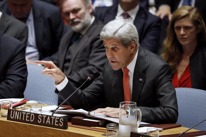 El secretario de Estado de EEUU, John Kerry, habla en la ONU