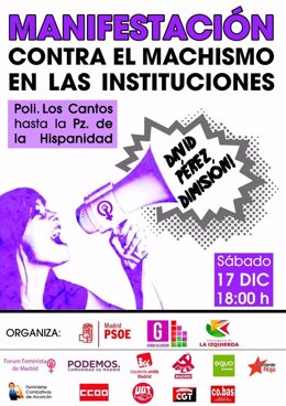 Cartel de la manifestación contra David Pérez