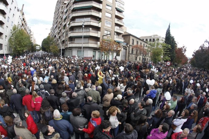 Una de las movilizaciones en Granada contra la fusión hospitalaria 