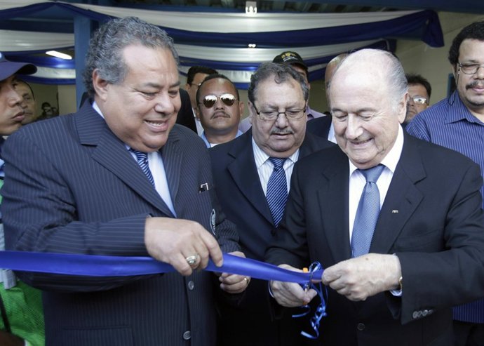 FIFA President Joseph Blatter and Julio Rocha President of the Nicaraguan Federa
