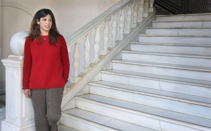 La coordinadora general de Podemos, Teresa Rodríguez, durante la entrevista