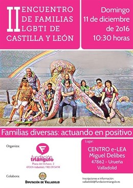 Cartel divulgador del II Encuentro de Familias LGBTI de CyL