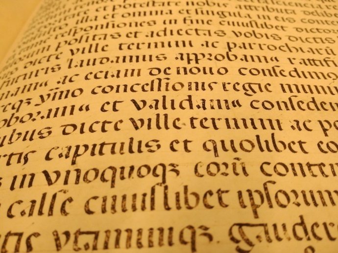 Detalle del manuscrito 'Libro de privilegios de la villa y término de Terrassa'