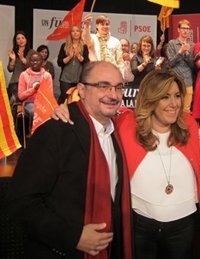 Javier Lambán a Susana Díaz: "estoy convencido de que vas a acabar mandando" en el PSOE