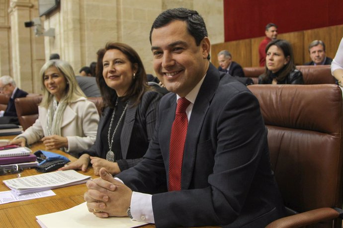 Juanma Moreno (PP-A), hoy en el Parlamento de Andalucía