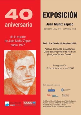 Cartel de la exposición sobre Juan Muñiz Zapico  