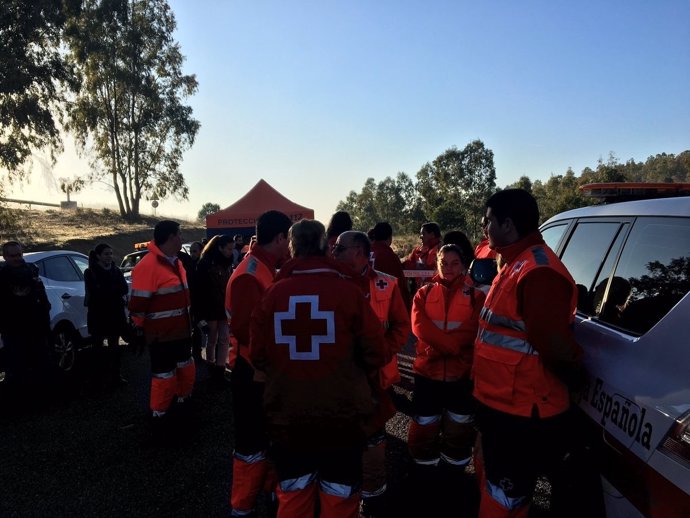 Voluntarios de Cruz Roja en el dispositivo de búsqueda de Manuela Chavero