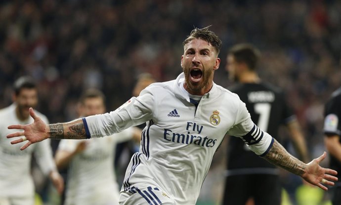 Sergio Ramos celebra un gol contra el Deportivo en el último minuto
