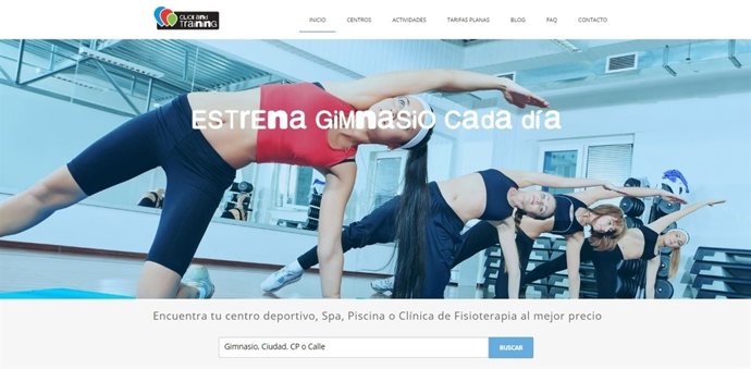 Pantalla de inicio de 'Click and Training'