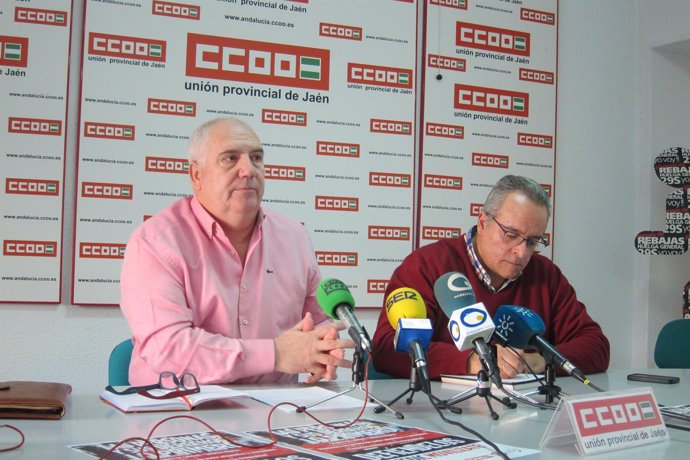 Carbonero, junto al secretario general de CCOO-Jaén, José Moral.