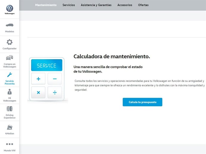 Calculadora de mantenimiento de Volkswagen