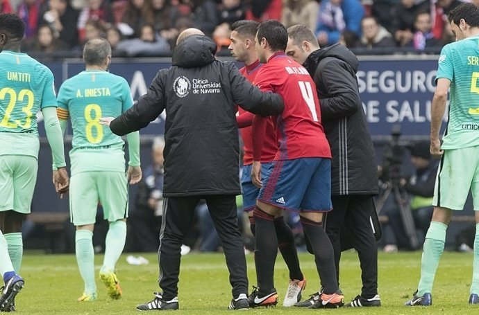 Miguel Flaño se lesiona en el Osasuna - Barcelona
