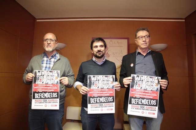 Los secretarios madrileños de UGT, Podemos y CCOO