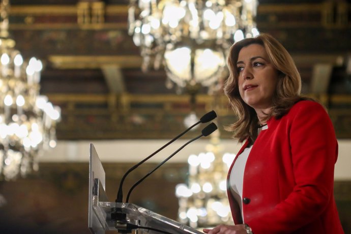 La presidenta de la Junta, Susana Díaz, durante su intervención