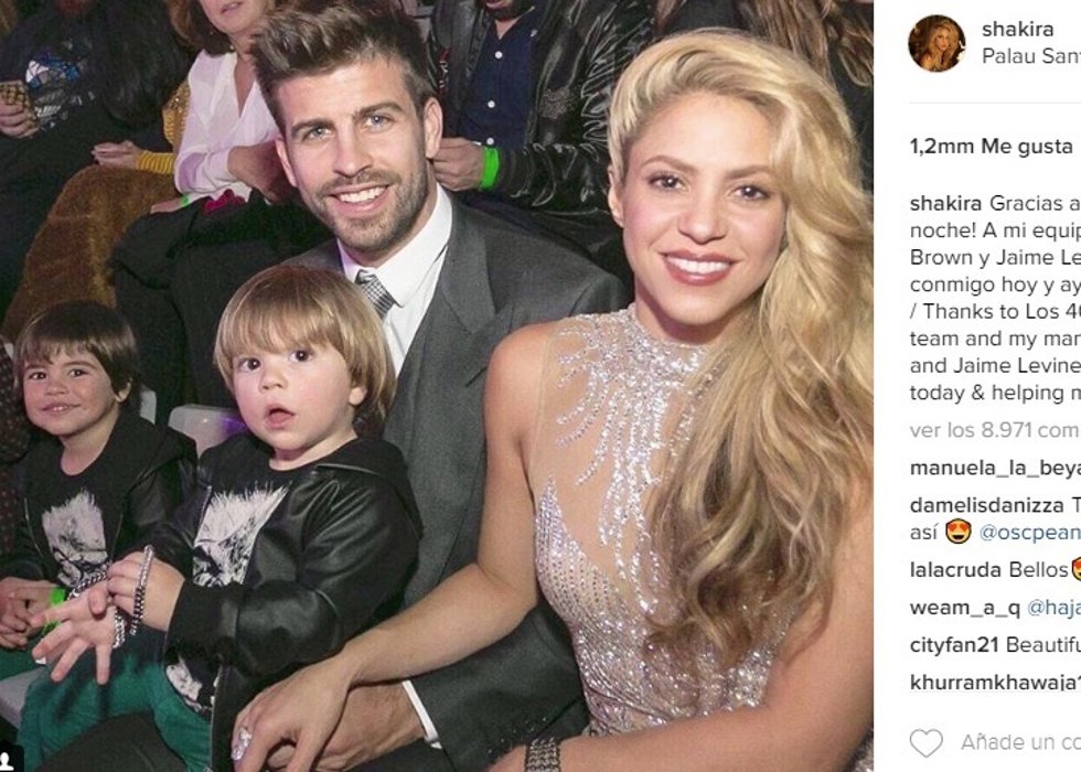 Shakira, Piqué y sus hijos/ Instagram