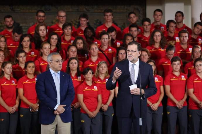 Delegación olímpica de España para los Juegos de Rio, con Mariano Rajoy.