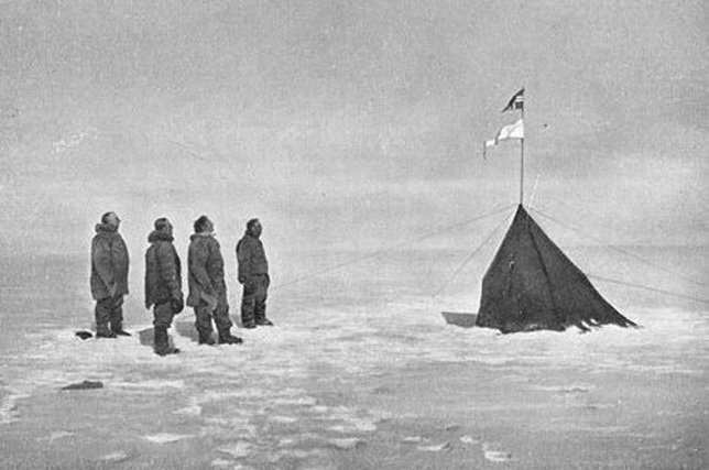 Amundsen y sus compañeros en el Polo Sur