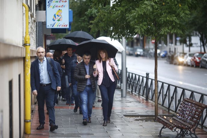 Idoia Mendía a su llegada al Comité Federal del PSOE