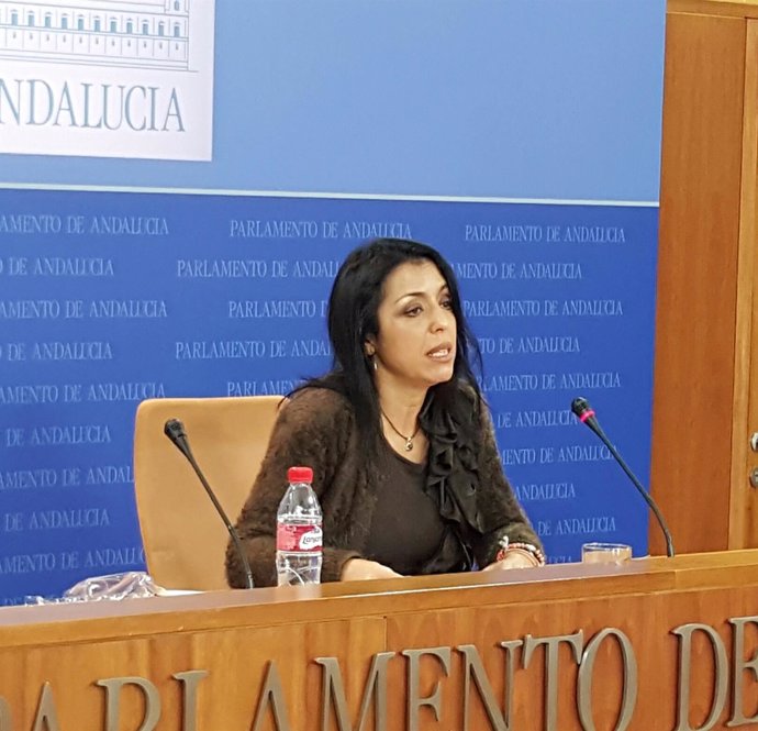 La parlamentaria andaluza de Ciudadanos (C's) Marta Bosquet en rueda de prensa
