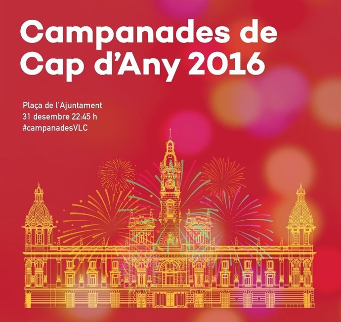 Cartel de fiesta de fin de año del Ayuntamiento de Valencia