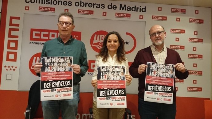 Los secretarios madrileños de PSOE, UGT y CCOO
