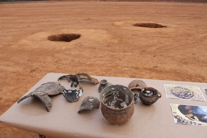 Elementos descubiertos en el polígono industrial de Can Roqueta en Sabadell 