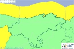 Mapa de alertas de la AEMET para este viernes