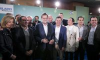 Rajoy asiste a la Copa de Navidad del PP de Córdoba junto a Moreno y Nieto