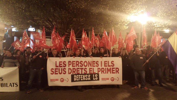 Concentración de CCOO y UGT en Palma por los derechos de los trabajadores