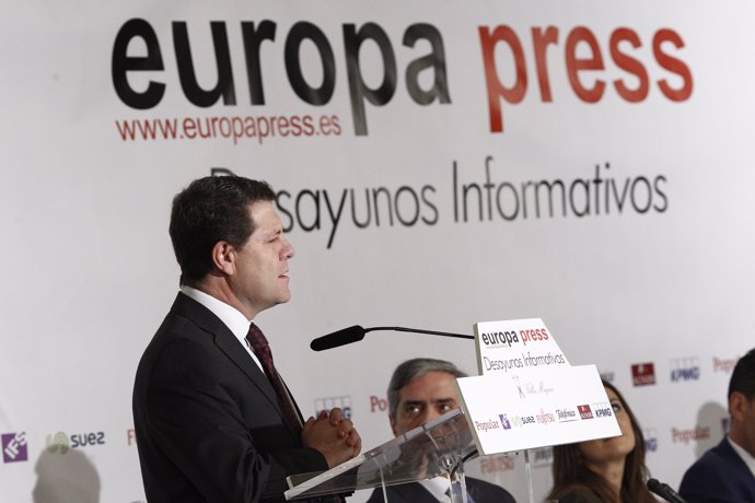 Emiliano García-Page en los Desayunos de Europa Press