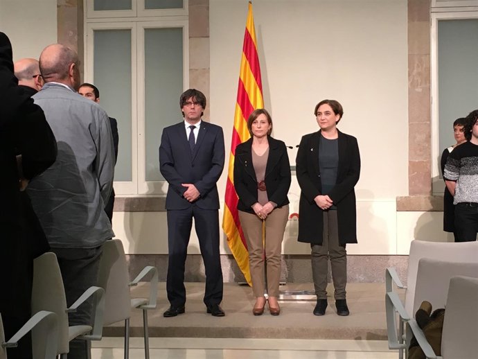 Carles Puigdemont, Carme Forcadell y Ada Colau (Archivo)
