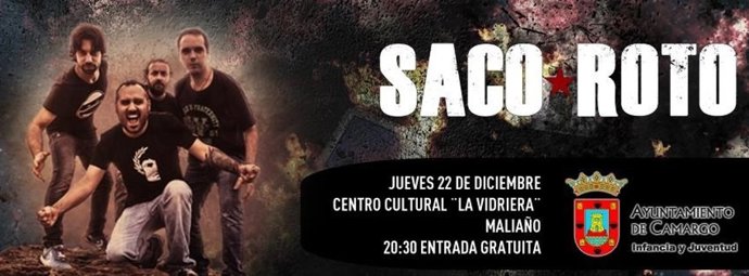 Concierto de Saco roto en La Vidriera el día 22 